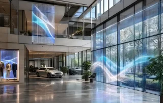 Transparent LED display selection by JYVISIONS