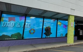 Film FTS8 transparent LED film display installed on a shop glass window in the USA